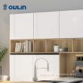 White simple acrylic high gloss kitchen cabinet